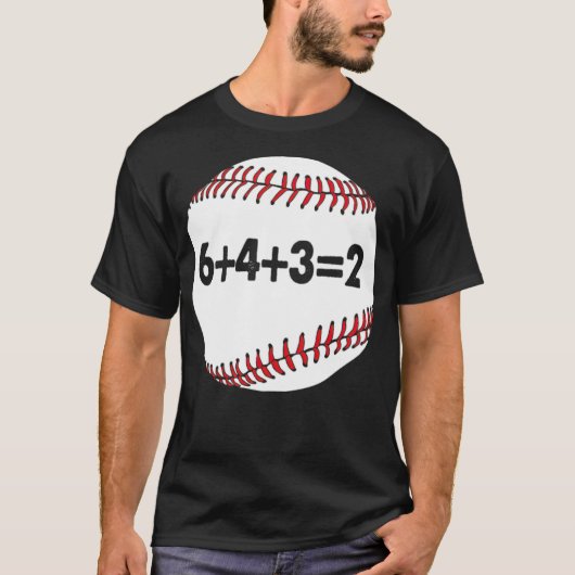 Tweemaal spel Baseball Team 6 4 3 2 Baseball Baseb T-shirt (Voorkant)
