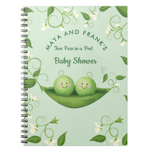 Tweemaal twee erwten in een Baby shower van de Peu Notitieboek (Voorkant)