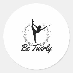 tweemaal zijn   Baton Twirling Dansend Dance Gift  Ronde Sticker