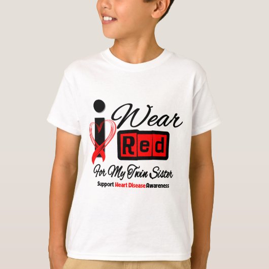 Tweemaal zuster - ik Draag de ziekte van het rode  T-shirt (Voorkant)