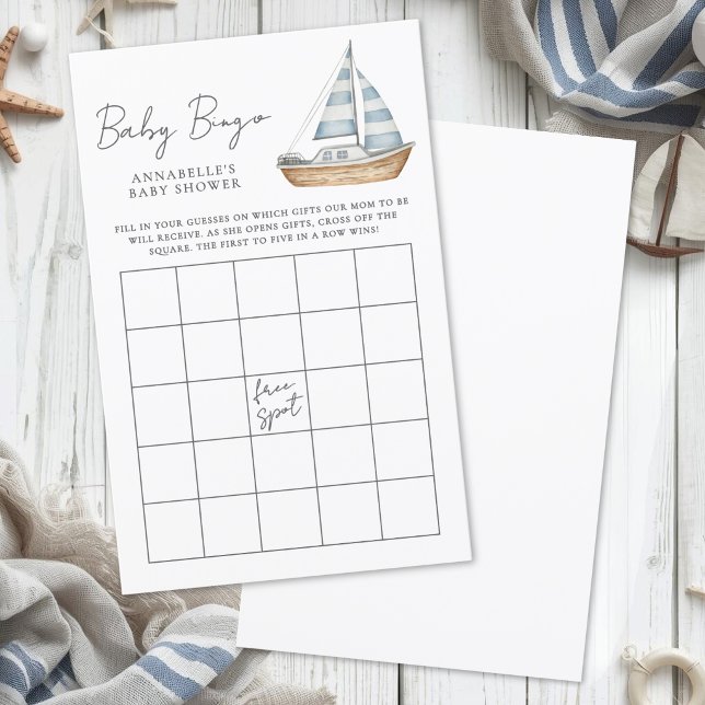 Tweemaandelijkse baby shower bingospel (Nautical Baby Shower Bingo Game)