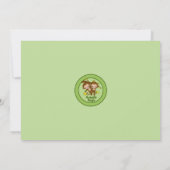 TWEEMAANDEN Baby Shower-uitnodigingen GROENE MM2 Kaart (Achterkant)