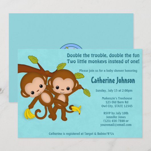 TWEEMAANDEN Babyschoenen BLAUW MM2 Kaart (Voorkant / Achterkant)