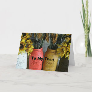 TWEEMASON JAR FLOWERS, ALLEEN VOOR UW GROTE DAG KAART