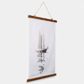 Tweemaster Schooner met Dory (1894) Hangend Wandkleed (Gebogen)