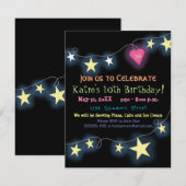 Tween Birthday Girl - uitnodiging voor kleurrijke  (Voorkant / Achterkant)