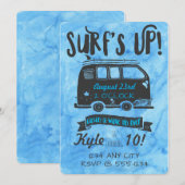 Tween Birthday - Surf Thema Kaart (Voorkant / Achterkant)