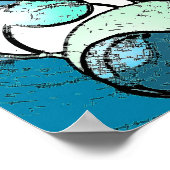 Tween-cirkels - blauw/groen Abstract Poster (Hoek)