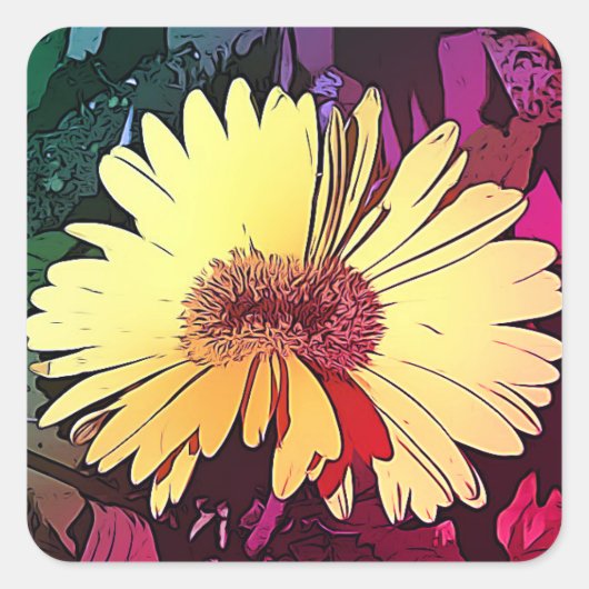 Tween Gerbera Daisy geel stickers (Voorkant)