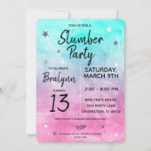 Tween Girl Birthday Slumber Party Waterverf Kaart (Voorkant)