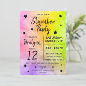 Tween Girl Birthday Slumber Party Waterverf Kaart (Staand voorkant)