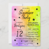 Tween Girl Birthday Slumber Party Waterverf Kaart (Voorkant)