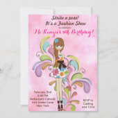 Tween Girl Mode Birthday Uitnodiging (Voorkant)
