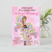 Tween Girl Mode Birthday Uitnodiging (Staand voorkant)