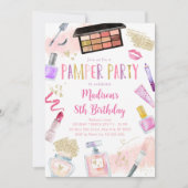 Tween Girl Pink Pamper Party Verjaardag Kaart (Voorkant)