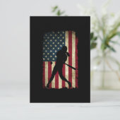 Tween Girls Softball Stuff USA Flag Bedankkaart (Staand voorkant)