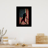 Tween Girls Softball Stuff USA Flag Poster (Keuken)