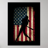 Tween Girls Softball Stuff USA Flag Poster (Voorkant)