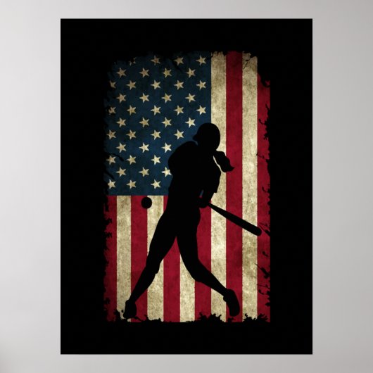 Tween Girls Softball Stuff USA Flag Poster (Voorkant)