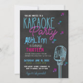 Tween Karaoke Birthday Party Kaart (Voorkant)