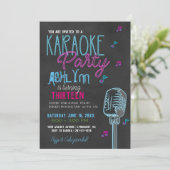 Tween Karaoke Birthday Party Kaart (Staand voorkant)