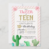 Tween naar tiener cactus boho verjaardag kaart (Voorkant)