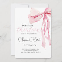 Tween Pink Bow 13e verjaardag | Coquette 13e geboo