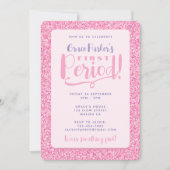 Tween Roze Glitter Schattige Girly Eerste Periode Kaart (Voorkant)