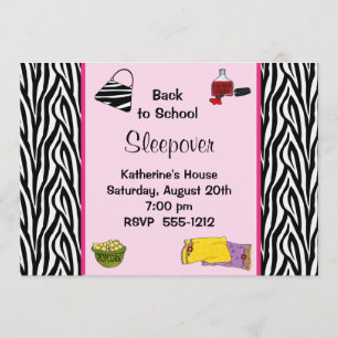 Tween Sleepover-uitnodiging (#INV001) Kaart