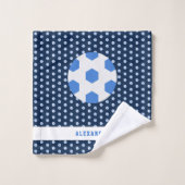 Tween Soccer Sports Name Gepersonaliseerd Athlete Bad Handdoek (Wasdoekje)