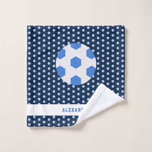 Tween Soccer Sports Name Gepersonaliseerd Athlete Bad Handdoek (Wasdoekje)