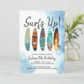 Tween Surfing Party Uitnodiging (Staand voorkant)