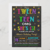 Tween to Teen Birthday Party Invitation Kaart (Voorkant)