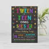 Tween to Teen Birthday Party Invitation Kaart (Staand voorkant)