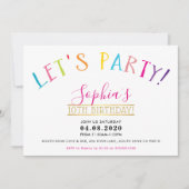 TWEEN VERJAARDAGSFEEST heldere kleuren laten we fe Kaart (Voorkant)