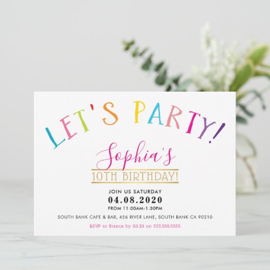 TWEEN VERJAARDAGSFEEST heldere kleuren laten we fe Kaart (Staand voorkant)