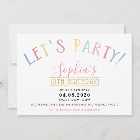 TWEEN VERJAARDAGSFEEST pastelkleuren laten we fees Kaart (Voorkant)