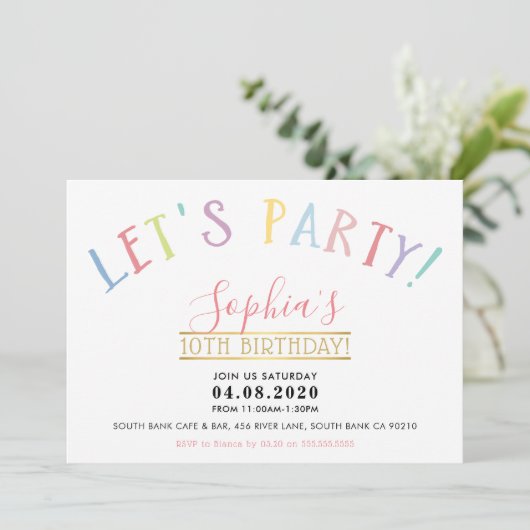 TWEEN VERJAARDAGSFEEST pastelkleuren laten we fees Kaart (Staand voorkant)