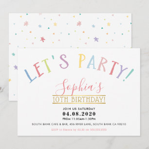 TWEEN VERJAARDAGSFEEST pastelkleuren laten we fees Kaart