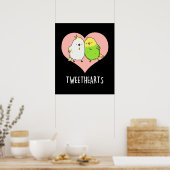 Tweename Funny Tortelduifjes Pun Dark BG Poster (Keuken)