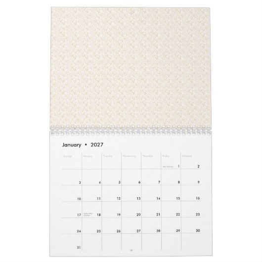 Tweepagina's Aangepaste Kalender | Kleurrijke Gezi (Jan 2027)