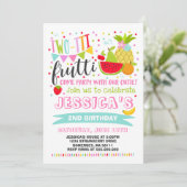 Tweepartijenuitnodiging 2e verjaardag kaart (Staand voorkant)