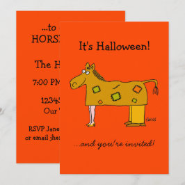 Tweepersoons paardkostuum Funny Halloween-feest Kaart