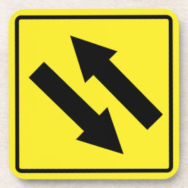 Tweerichtings verkeersteken hard plastiek Onderzet Bier Onderzetter