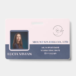 Tweerichtingskleurenstijl marine droog blauwe naam badge