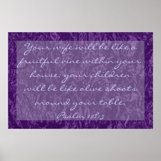 tweeslachtig versum over familie Psalm 128:3 Poster (Voorkant)