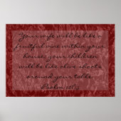 tweeslachtig versum over familie Psalm 128:3 Poster (Voorkant)