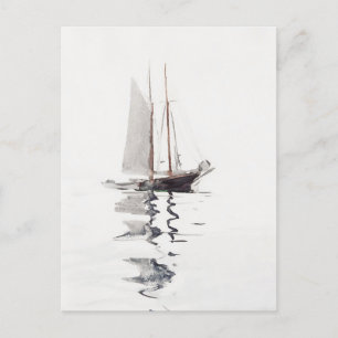 Tweesmasted Schooner met Dory door Winslow Homer Briefkaart