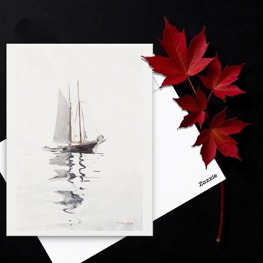 Tweesmasted Schooner met Dory door Winslow Homer Briefkaart