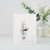 Tweesmasted Schooner met Dory door Winslow Homer Briefkaart (Staand voorkant)